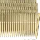 Teling 72 Pcs Small Ballpoint Pen Mini Pens Bulk 4 Inch Short Small Tiny Black Ink Ballpoint Writing Tool for Notebook Pockets Signature Notepads School Office, (Gold, Classic Style)