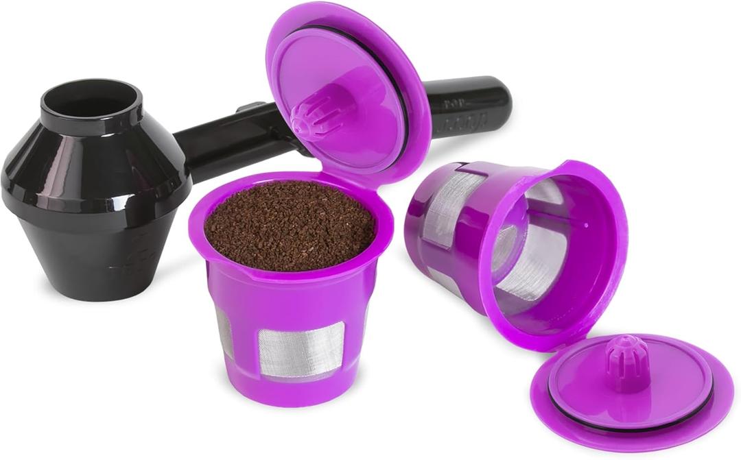 Cafe Fill Value Pack by Perfect Pod - 1-Stream Reusable K Cup Coffee Pod Filters & Scoop, Compatible with Keurig K-Duo, K-Mini, 1.0, 2.0, K-Series and Select Single Cup Coffee Makers