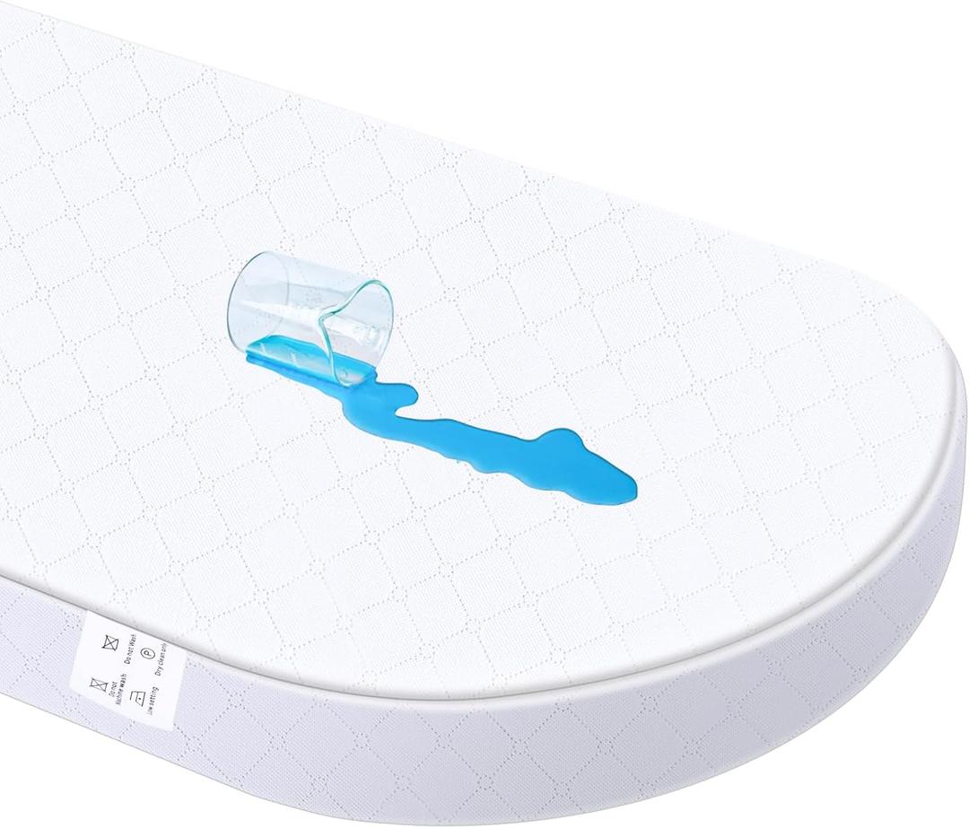 Oval Baby Cradle Mattress Cover, 15 W x 30 L x 2 H inches, Waterproof Cover, Foam, Universal, Suitable for Multiple Cradle Brands(only Cradle Mattress Cover)