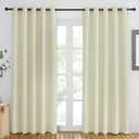 NICETOWN Room Darkening Beige Curtain 84 inch Length - Grommet Solid Thermal Insulated Doorway Drape Blackout Curtain Sound Reducing for Bedroom/Living Room (1 Panel, W66 X L84)