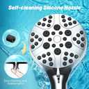 Aqvionic High-Pressure 8-Mode Handheld Shower Head  Anti-Clog Nozzles, Built-In Power Wash for Easy Cleaning, extra-long Stainless Steel Hose, Wall & Overhead Mounts Included