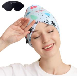 Migraine Relief Cap, Beach Style | Reusable, Hot & Cold Therapy, Odorless Gel Ice Head Wrap, For Tension, Stress, Sinus & Headache