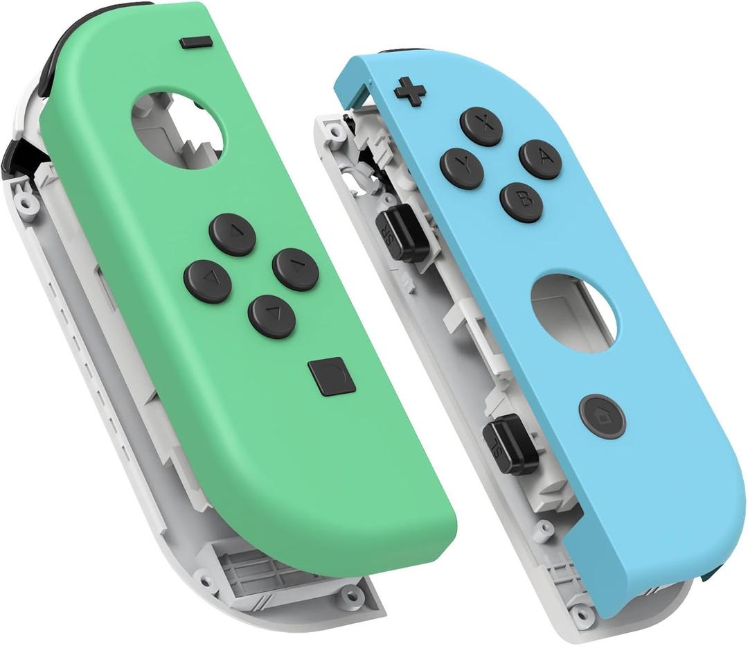 eXtremeRate DIY Replacement Shell Buttons for Nintendo Switch & Switch OLED, Mint Green & Heaven Blue Custom Housing Case with Full Set Button for Joycon Controller [Only The Shell, NOT The Joycon]