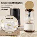 Pill Crusher for Fine Powder, Adjustable Pill Grinder with Ceramic Core & 2-Level Grinding Control, Sealed Medication Storage & Built-in Brush, Ideal for Elderly, Pets and Small/Large Tablets (Black)