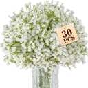 Sukh 30 Babys Breath Artificial Flowers - White Fake Flowers Baby's Breath Gypsophila Realistic Bouquet Flores Artificiales para Decoracion Plants for Wedding Table Centerpieces, Home Decoration