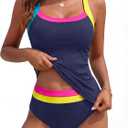 BMJL Womens Two Piece Tankini Swimsuits Slimming Tummy Control Bathing Suit | Full coverage,Swim suits for women 2026,High waisted tankini sets,Two piece modest swimwear,Ribbed fabric,Adjustable straps (L)