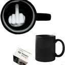 Have a Nice Day Coffee Mug with 3D Finger on the bottom Funny Coffee Mug for Men and Women Novelty Coffee Mug White Elephant Gift Gag Gift for Valentine Day Birthday Christmas New Year (Black)