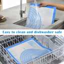 Nonstick Silicone Pastry Mat Extra Large with Measurements 28''By 20'' for Silicone Baking Mat, Counter, Dough Rolling,Fondant/Pie Crust By Folksy Super Kitchen (2028, Blue)