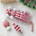 14Pcs Christmas Lollipop Candy Cane Ornaments, Hanging Candy Cane Christmas Tree Crafts 6.5Inch Red White Fake Candy Pendant for Xmas Tree Decor New Year Home Party Supplies