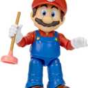 THE SUPER MARIO BROS. MOVIE - 5 Inch Action Figures Series 1  Mario Figure with Plunger Accessory