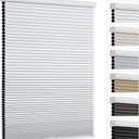 Changshade Cordless Cellular Shades,Blackout Honeycomb Shades for Windows,Pull Down Pleated Blinds,Easy to Install for Indoor Windows and French Doors,White(Blackout),47" w x 72" h
