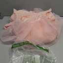 Tutu.kk Kid Girls Tutu Dress Lace Bow Tie-Back Straight Tulle Long Sleeve Flower Girl Dresses for Party Pink 6-8T