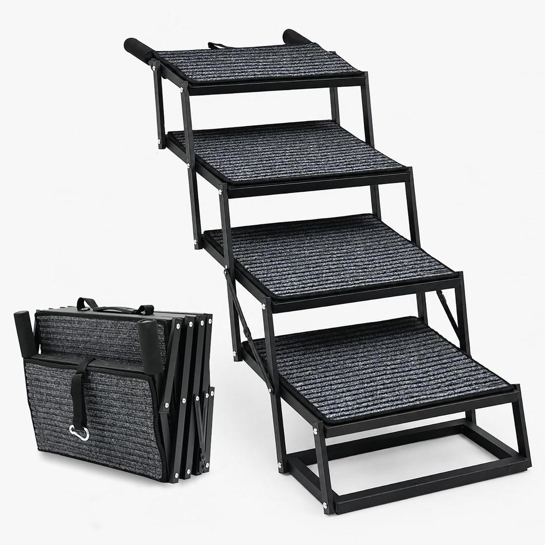 Dog Stairs for Large Dogs, 20" Wide Non-Slip Dog Ramp, Supports 250 lbs