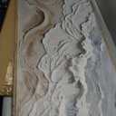 CHDITB Coastal Ocean Wave Canvas Wall Art,3D Textured Sculptural Wall Decor