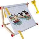 Wooden Cross Stitch Frame & Embroidery Stand with Adjustable Multi-Function Clip, Lap or Table Holder for Needlepoint, Quilting, Craft Supplies