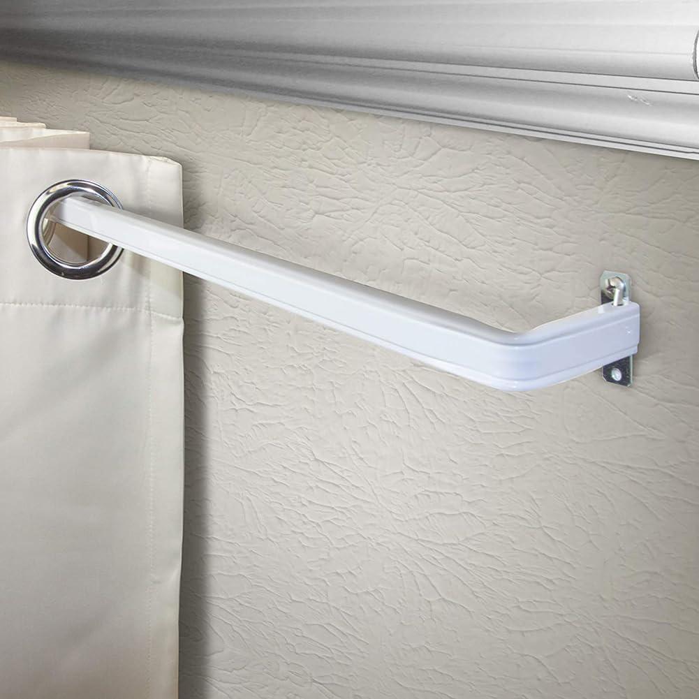 Adjustable Double Curtain Rod with 2.5 and 3.5 Inch Projection - 28-48 Inches, White Finish, Includes Mounting Hardware - 1 Pack