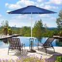 Aoodor 9 Ft Patio Market Umbrella, Outdoor Table UV Protection Umbrella with 8 Sturdy Steel Ribs, Push Button Tilt and Crank for Garden, Deck, Backyard, Poolside
