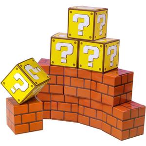 Super Theme Small Cute Treat Boxes for Birthday Party Favors Decorations Supplies Brick and Question Boxes Party Gifts (24PCS)