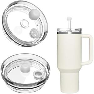 Stanley 40 oz Tumbler Lid Replacement with Straw Cover, Leak Proof, Spill Proof, BPA Free 2 Pack