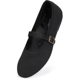 Frank Mully Women's Mary Jane Flats Comfortable Dressy Ballet Flats Casual Round Toe Slip On Washable Knitted Fabric Office Work Woman Shoes, 7.5