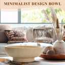 Decorative Resin Bowl, Large Fruit Bowl, Artificial Travertine Beige | Perfect for Kitchen Counters, Coffee Tables, and Entryways, Use for Fruit Display, Key Storage, or Stylish Home Decor Accents