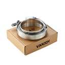 VANJOY Stainless Steel 4 Inch V Band Exhaust Clamp Flange Kit for Exhaust, Quick Release 4 Inch V Band Clamp for Turbochargers To Hold Components Together Under High Pressure or Heat,1 Piece (4.0‘’)