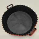 Air Fryer Silicone Liners Pot,8 inch Air Fryer Basket Liners, Silicone Baking Tray Pots for 3 to 5 Qt for Air fryer Oven Reusable Baking Tray Oven Accessories (Red+Black)