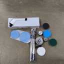 Leebein Electric Spin Scrubber, Cordless Cleaning Brush with 8 Replaceable Brush Heads, Tub and Floor Tile 360 Power Scrubber Dual Speed with Adjustable & Detachable Handle for Bathroom Kitchen Car (White)