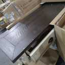 Martin Svensson Home Solid Wood Sofa Console Table, Cream White with Brown Top