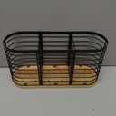 Utensil holder for Kitchen Counter- Large Utensils Holder For Farmhouse Cooking 13.5" x 4.3" x 6.9" with Wooden Base Matte Black Cooking Utensil Holder Spatula Holder Utensil Caddy