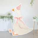 Croblissful One Silly Goose Party Decorations 1st Birthday Backdrop Duck Animal Background Prop for Birthday Baby Shower Party Supplies (Pink,Goose)