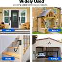 Handrails Wall Mount Stair Safety Handle Non-Slip Step Metal U-Shape Grab Yard Mounted Garage Porch Garden Hand Railings Powder Coated Heavy Duty Indoor or Outdoor Safe Bars Black for 1 to 3 Steps
