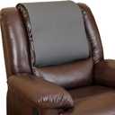 Non Slip Recliner Headrest Protector Washable Faux Leather Headrest Covers for Recliner Chair Waterproof Couch Head Rest Covers for Sofa,Furniture,Office Chair,Theater Seat (Dark Grey)