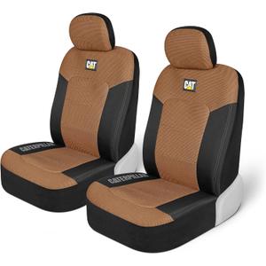Cat MeshFlex Automotive Seat Covers for Cars Trucks and SUVs (Set of 2) Beige Car Seat Covers for Front Seats, Truck Seat Protectors with Comfortable Mesh Back, Auto Interior Covers