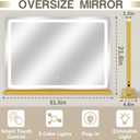 ROLOVE Gold Vanity Mirror with Lights, 32" x 22" Large Lighted Vanity Mirror with Dimmable 3 Modes, LED Makeup Mirror, USB Charging Port, Tabletop or Wall-Mounted