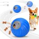 Mity rain Interactive Dog Toys - Treat Dispensing Ball with Cover Anti-Chewer for Small/Medium/Large Puppy Pet, Moving Ball for Dogs Enrichment, Motion Activated Toys That Move on its Own