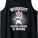 Funny Cute Unicorn Workout Gym Fitness Weightlifting Gift Tank Top, Size XXL