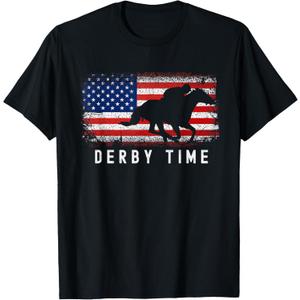 Horse Funny Horses Derby Time Horse Racing T-Shirt, 2XL