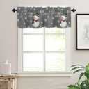 Window Valance Rod Pocket Short Curtain Panels Winter Falling Snowflake and Snowman Kitchen Valances Curtains, Merry Christmas Grey Back Window Treatments Drapes for Living Room Bedroom Decor (54"W x 18"L (Pack of 1))
