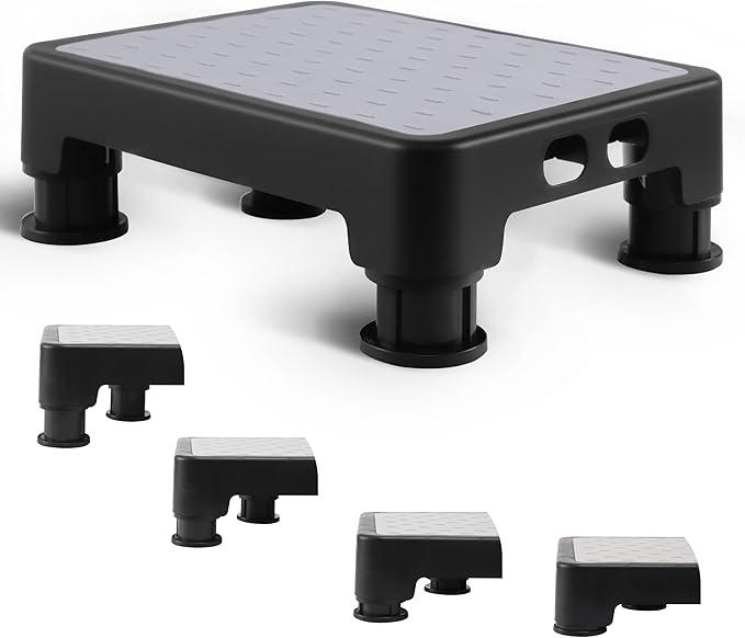 Adjustable Step Stool for High Beds & SUV - Non-Slip Mobility Platform for Seniors, 650lbs Capacity, 3 Heights (3.4"-5"), Wide Safety Base for Car & Bath, 16.5"x12.6", Gray