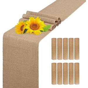 Burlap Table Runners,12 x 108 Inch - Rustic Farmhouse Table Cloth,Outdoor Jute Table Runners,Fabric Party Runners for Wedding,Banquet Birthday Party Runners,Crafts (10 Pack)
