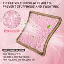 2 x Air Fiber Seat Cushion for Office Chair, 0.7Inch Thin Car Seat Cushion for Driving, Breathable Square Chair Pad for Long Sitting Fatigue Relief, Fully Washable Desk Cushion for Gaming & Travel (Pink)