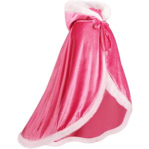 Girls Dress Up Hodded Cape Toddler Costume for Princess Cloaks (4-5T, Pink)