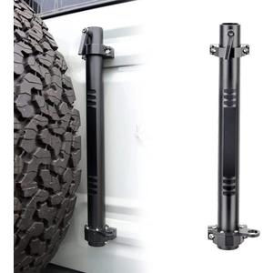 SKTYANTS Antenna Flag Pole Mount & Tailgate Hinge Mount Single Holder Multi-Function Base Aluminum Alloy Flag Pole Mounted Bracket Compatible with Ford Bronco 2021-2025