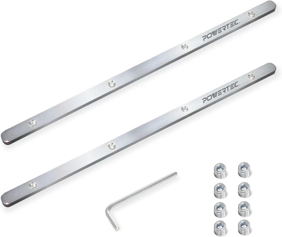 POWERTEC 71358 Track Saw Guide Rail Connector Set for Festool, Makita, DeWalt, and Triton | Pack of 2