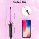 3/8 Inch Small Curling Iron for Short Hair, Dual Voltage Hair Curler with 2 Heat Settings 430F & 450F for Tight Curls, Pink