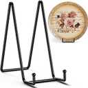 TR-LIFE 3 Pack 10 Inch Large Plate Stands for Display - Metal Plate Holder Display Stand + Picture Frame Holder Stand + Small Easels for Decorative Plate, Platter, Book, Plaques, Photo, Tabletop Art