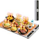Warming Mat for Food, 24"x15" Food Warmer with 9-Temperature Adjustable, 1-6H Timer Electric Warming Tray Heat 6 Dishes, Child Lock, 8s Fast Heating, Foldable Food-Grade Silicone (XL Large Size:24"x15", Gray)