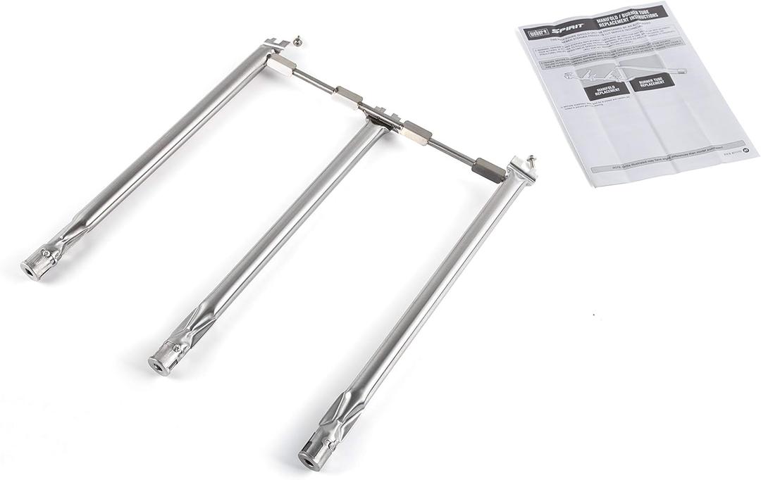 DELSbbq 69787 Grill Burner Tubes for Weber Spirit 300 Series and Spirit II 300 Series, Spirit E310 E320 E330 S310 S320 S330 SP330 Gas Grills with Up Front Controls, Stainless Steel 304, 18 Inch