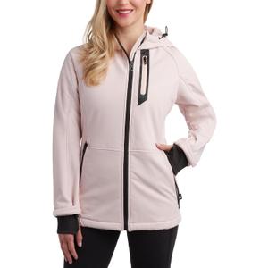 Spyder Womens Softshell Jacket - Lightweight Terry Fleece Hoodies for Women Water Resistant Zip Up Womens Windbreaker Jacket (Pink, L)